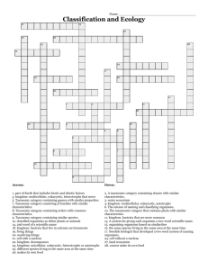 Classification and Ecology crossword