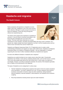 Headache and migraine - Pharmaceutical Society of Australia