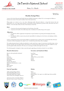 Healthy Eating Policy - St. Patrick`s NS, Slane