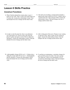 Lesson 6 Skills Practice Construct Functions