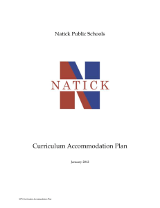 District Curriculum and Accommodation Plan