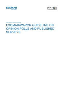 ESOMAR/WAPOR Guideline on Opinion Polls and Published Surveys