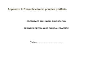 Example clinical practice portfolio