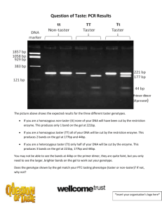 PCR results explanation sheet.