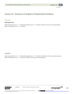 Lesson 15: Structure in Graphs of Polynomial Functions