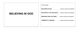`Believing in God` revision cards - Trinity Church of England High