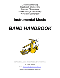 Instrumental Music BAND HANDBOOK