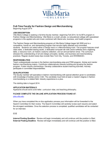 Full-Time Faculty for Fashion Design and Merchandising