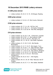 18 December 2015 RNIB Lottery winners