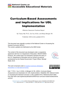 Curriculum Based Assessments and Implications for UDL
