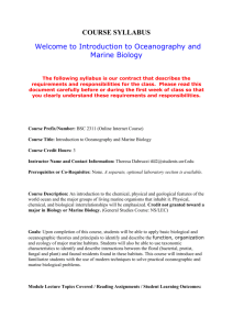 Course Title: Introduction to Oceanography and Marine Biology