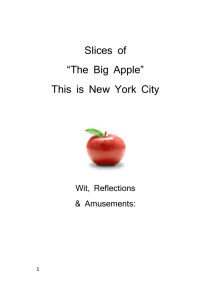 Slices of “The Big Apple” This is New York City Wit, Reflections