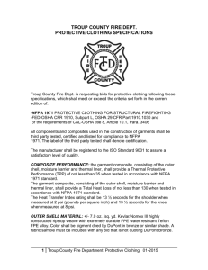 troup county fire dept. protective clothing specifications