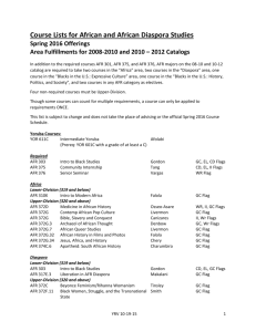 Course Lists for African and African Diaspora Studies Spring 2016