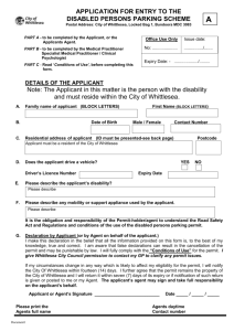 Disabled Parking Permit application form (Word