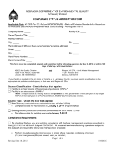 Compliance Status Notification Form