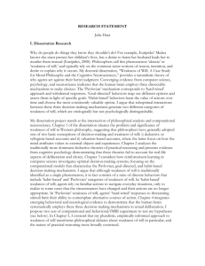 RESEARCH STATEMENT Julia Haas I. Dissertation Research Why