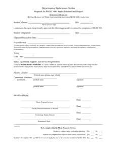 MUSC 400 Proposal Form - Department of – Performance Studies