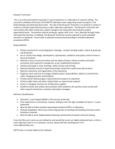 Research Technician This is an entry level position requiring 2