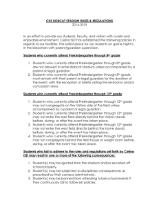 CHS BOBCAT STADIUM RULES & REGULATIONS 2014