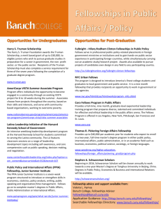 Fellowships in Public Affairs / Policy - Baruch College