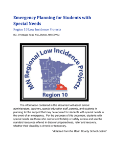 Region 10 Emergency Planning for Students with Special Needs