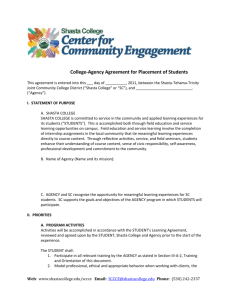 College Agency Agreement for Placement of Students