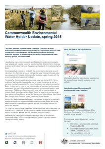 Commonwealth Environmental Water Holder Update, spring 2015