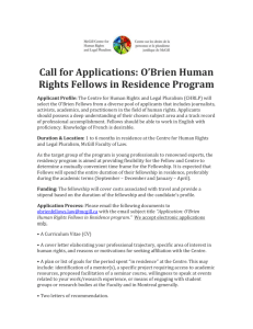 Call for Applications: O`Brien Fellows in Residence