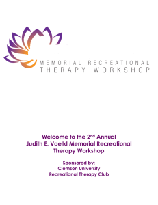 Welcome to the 2nd Annual Judith E. Voelkl Memorial Recreational