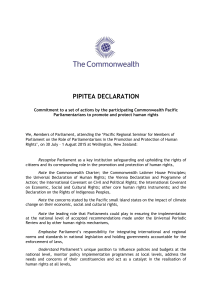 Pipitea Declaration - Commonwealth Secretariat