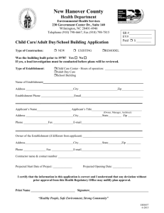 Childcare Adult Day School Building Application