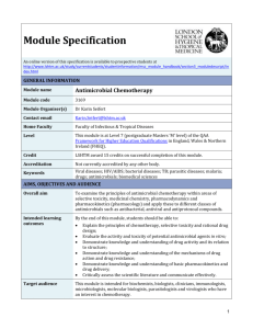 3169 Antimicrobial Chemotherapy Module Specification