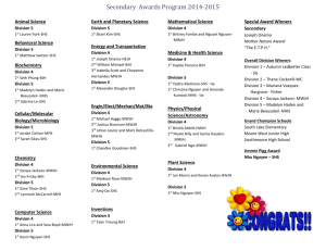 Secondary Awards Program 2014-2015