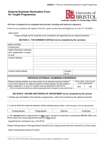 External Examiner Nomination Form (Office document, 42kB)