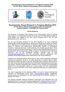 Geochemistry Group Research in Progress Meeting 2015