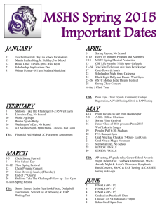 MSHS Spring 2015 Important Dates JANUARY