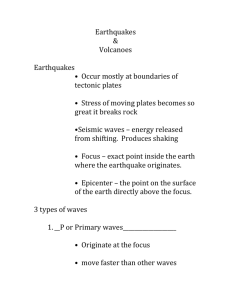 Earthquakes and Volcanoe notes - key