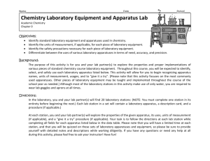 laboratory apparatus student activity sheet