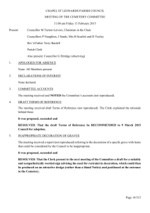 13 February 2015 Cemetery Committee minutes