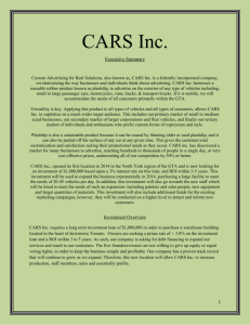 CARS Inc. Executive Summary Custom Advertising for Real