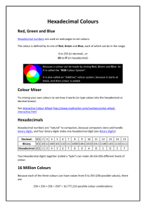 Hexadecimal Colours - missallgar