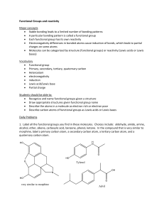 Functional Groups and reactivity