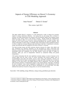 A Computable General Equilibrium Model of Energy Conservation