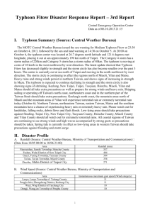 Typhoon Fitow Disaster Response Report * 3rd Report