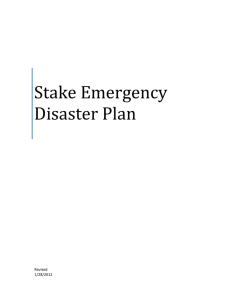 Stake Emergency Disaster Plan