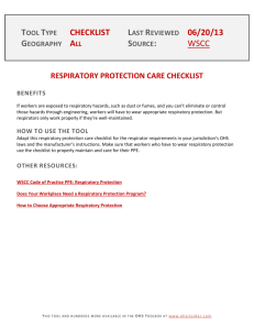 respiratory protection care checklist