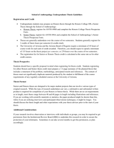 School of Anthropology Undergraduate Thesis Guidelines