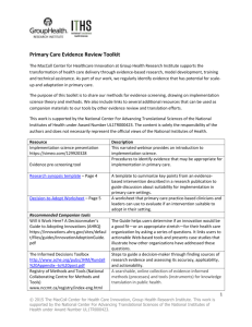 Primary care evidence review toolkit