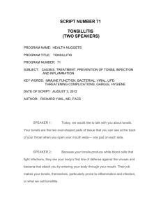script number 71 tonsillitis (two speakers)